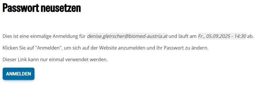 Neues Passwort setzen
